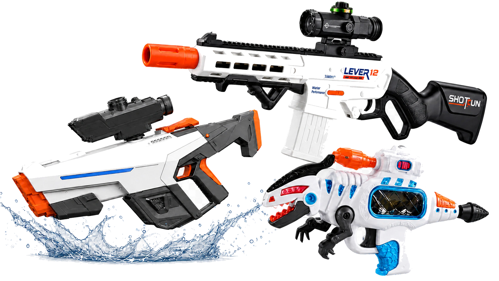 YANGAN water blaster with water splash, soft dart blaster and musical blaster